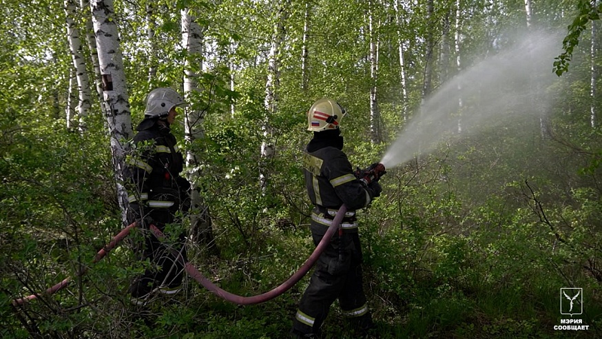 На "Кумысной поляне" в Саратове прошли учения по тушению природных пожаров