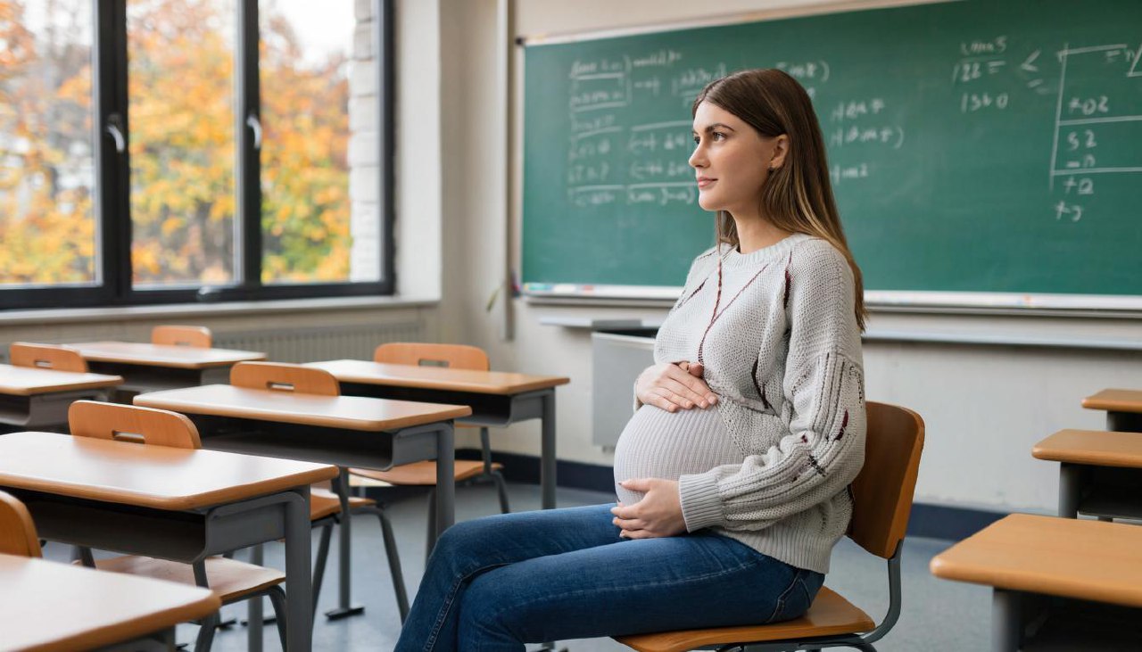 Беременная студентка