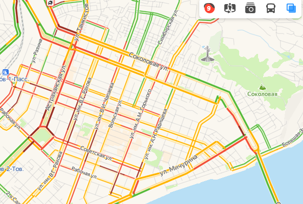 Карта саратова пробки сейчас онлайн на карте