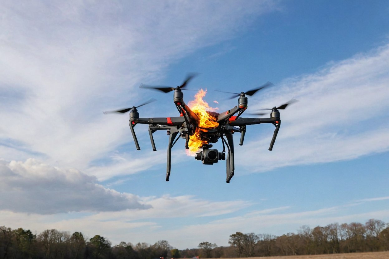 дрон горит
