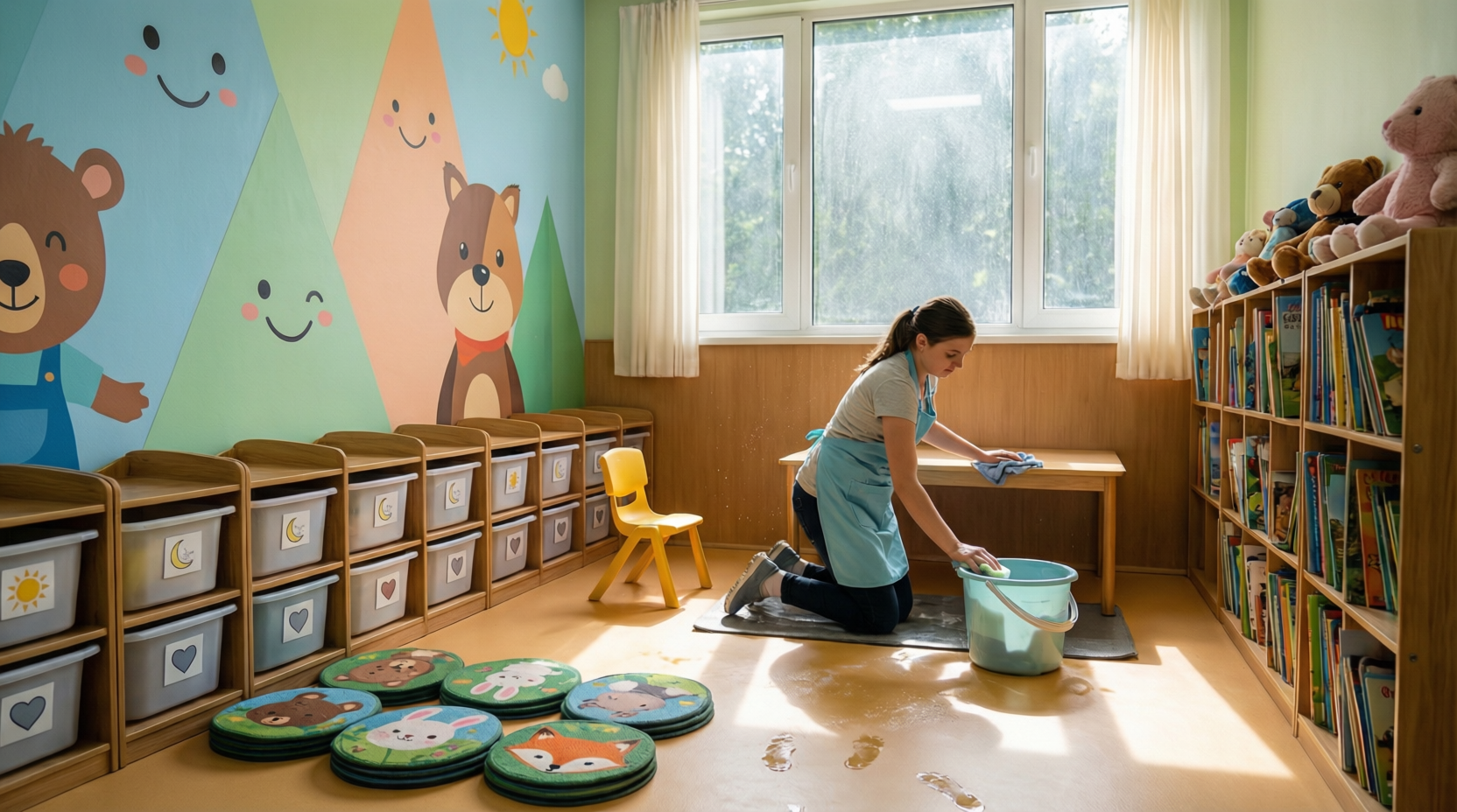 Детский сад, уборка, ИИ