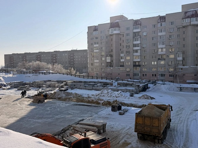 Строительство новой школы в Саратове не останавливается даже в морозы