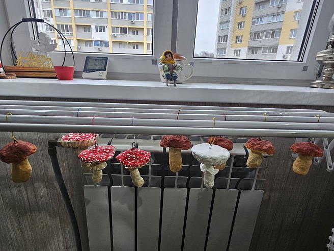 Саратовская мастерица делает грибы из ваты