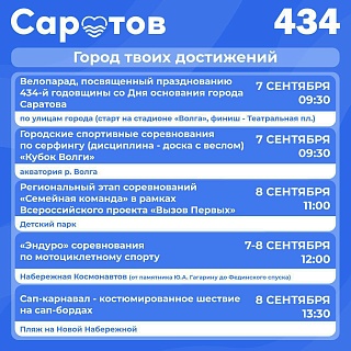 Саратовцам рассказали, как пройдет День города