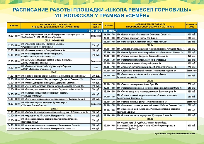 Опубликована программа "Палитры ремесел" в Саратове 