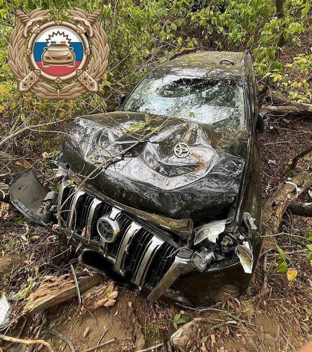 В Марксовском районе иномарка улетела в овраг: водителя достали с помощью альпинистского снаряжения