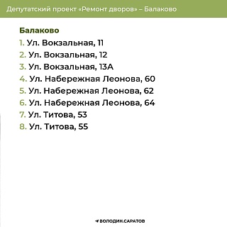 "Ремонт дворов": дополнительные адреса в Кировском и Фрунзенском районах Саратова, в Энгельсе и Балакове