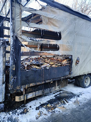 В Саратове сгорела машина с морепродуктами 