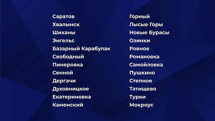В список опорных населенных пунктов регионального значения вошли 154 территории Саратовской области