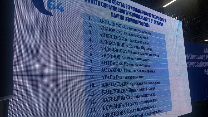 Избран новый состав регионального политсовета партии "Единая Россия"