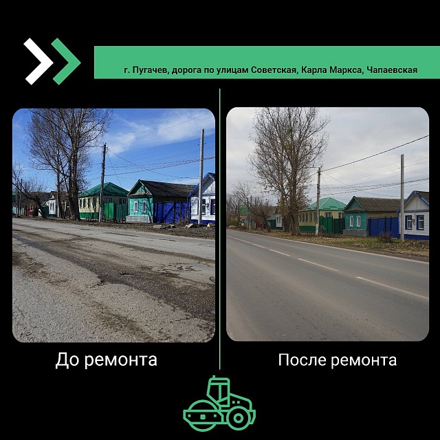 В Пугачеве обновили 10,8 километров автомобильных дорог