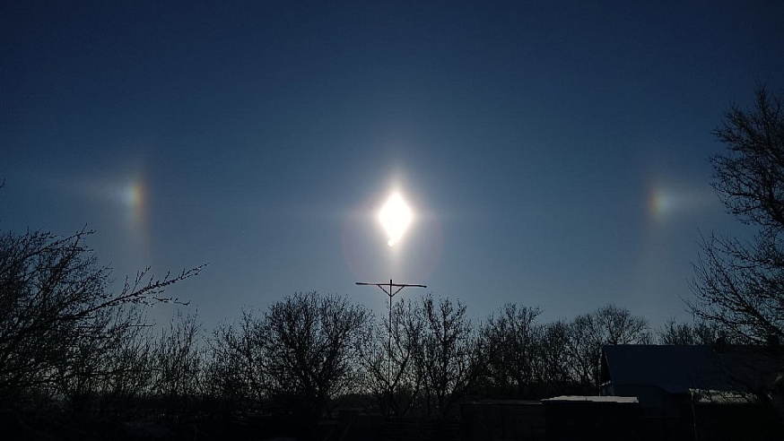 Жители нескольких районов Саратовской области увидели солнечное гало