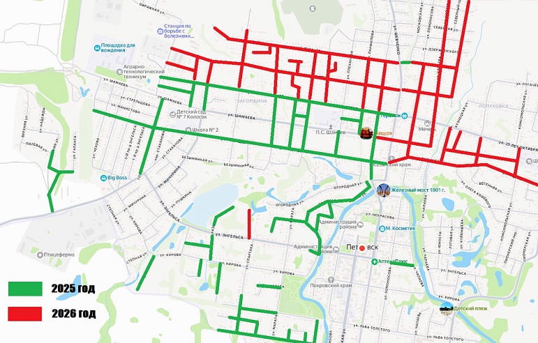 Жителям Петровска показали карту отсыпки дорог на 2026 год