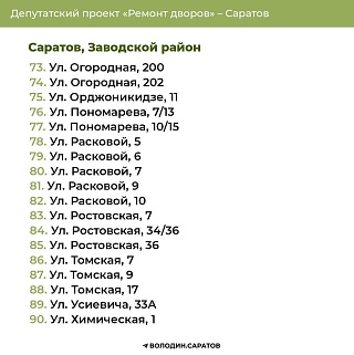 Продолжение депутатского проекта "Ремонт дворов" в 2025 году: Заводской и Фрунзенский районы Саратова