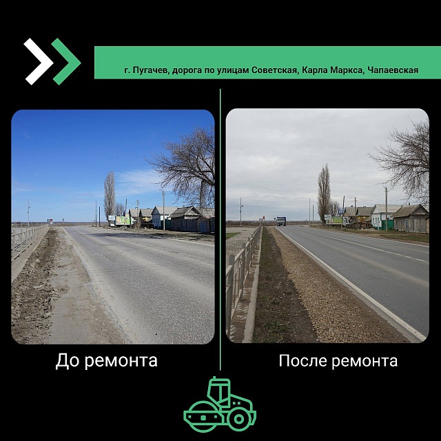 В Пугачеве обновили 10,8 километров автомобильных дорог