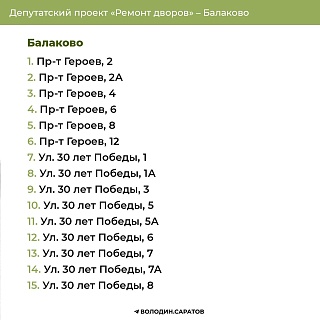 Балаково: продолжение депутатского проекта "Ремонт дворов" в 2025 году