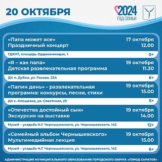 День отца в Саратове: опубликована афиша