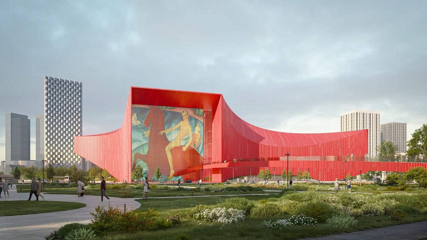 На макете нового выставочного центра в Коммунарке изобразили картины Петрова-Водкина