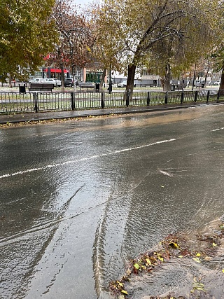 Жители Саратова жалуются на бегущие по улице Рахова осенние ручьи